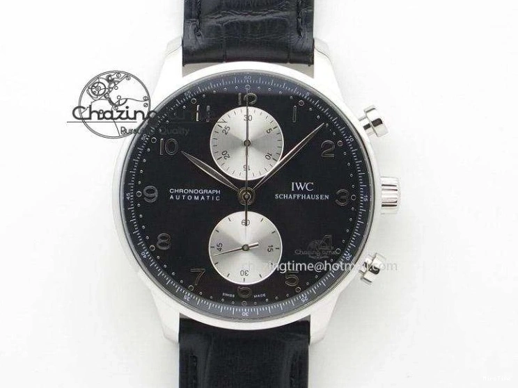 MIROTIME 0413 Original Portuguese IW358304 ZF 1:1 Best Edition SS White Dial RG Markers on Leather Strap A 7077